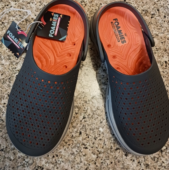 Skechers Foamies Gray and Orange Sandals main image 2